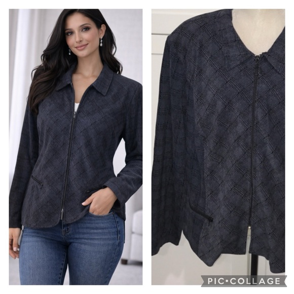 Fashion Bug Jackets & Blazers - Softly sueded black & blue blazer